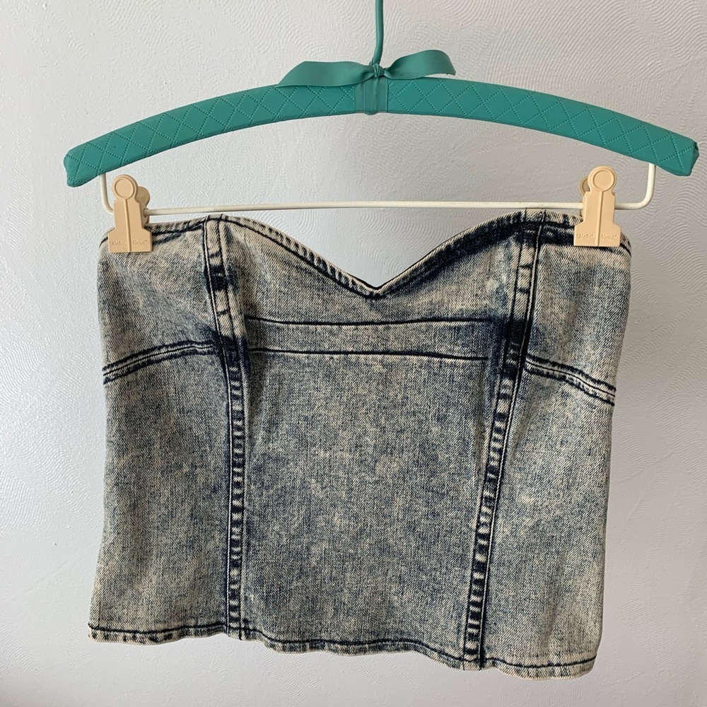 LONDONJEAN Denim Tube Top